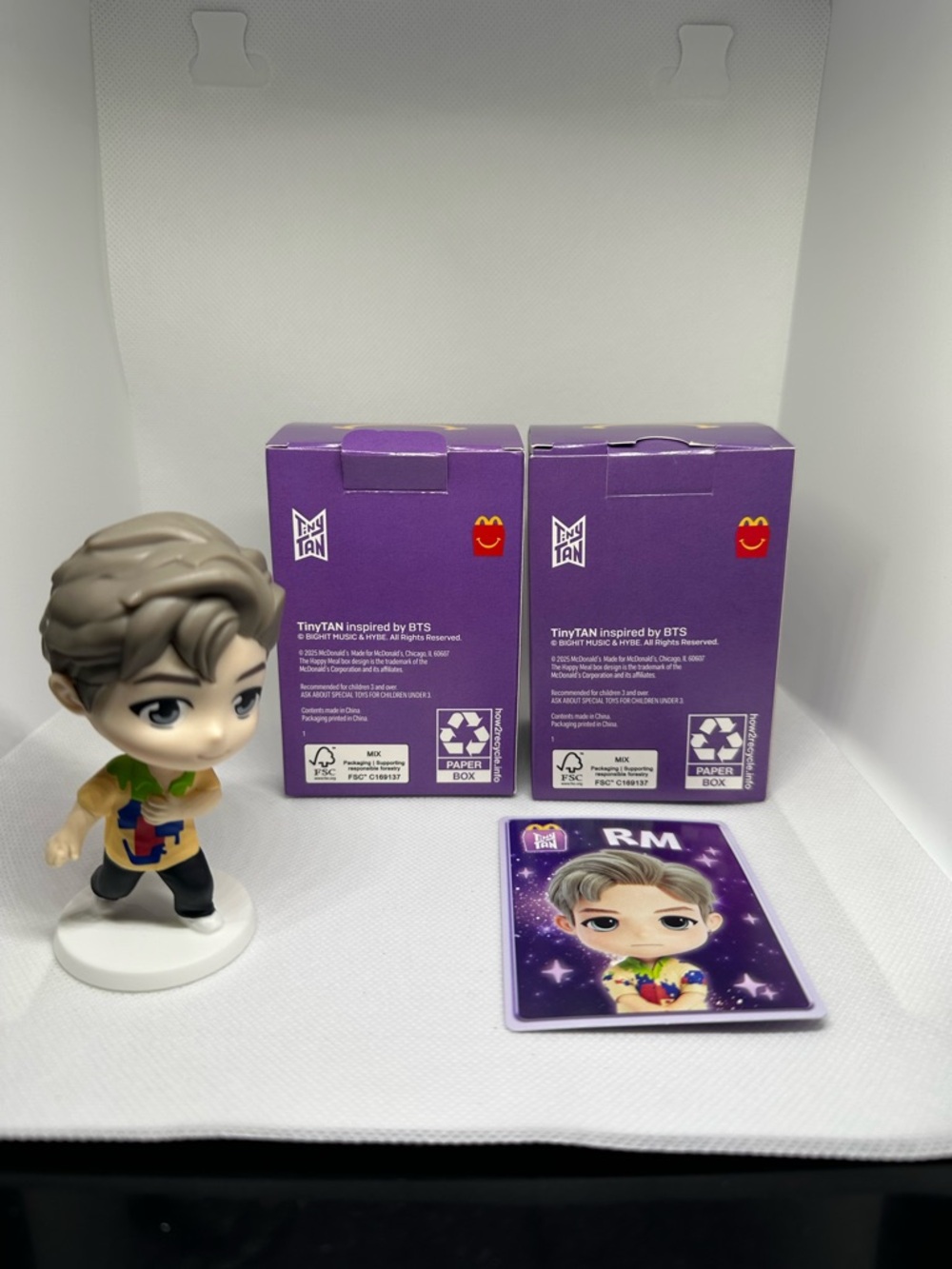 Set of 2 TinyTAN RM Collectible Figures with Photo Card - BTS McDonald’s collab